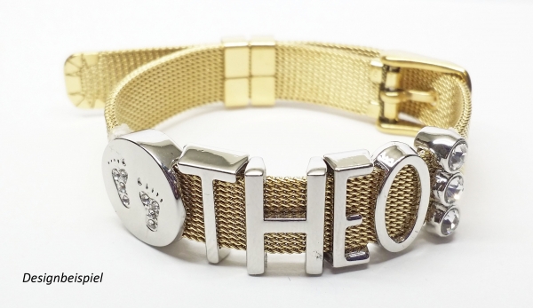 Glitzer Balken schwarz Schieber für Mesh Armbänder
